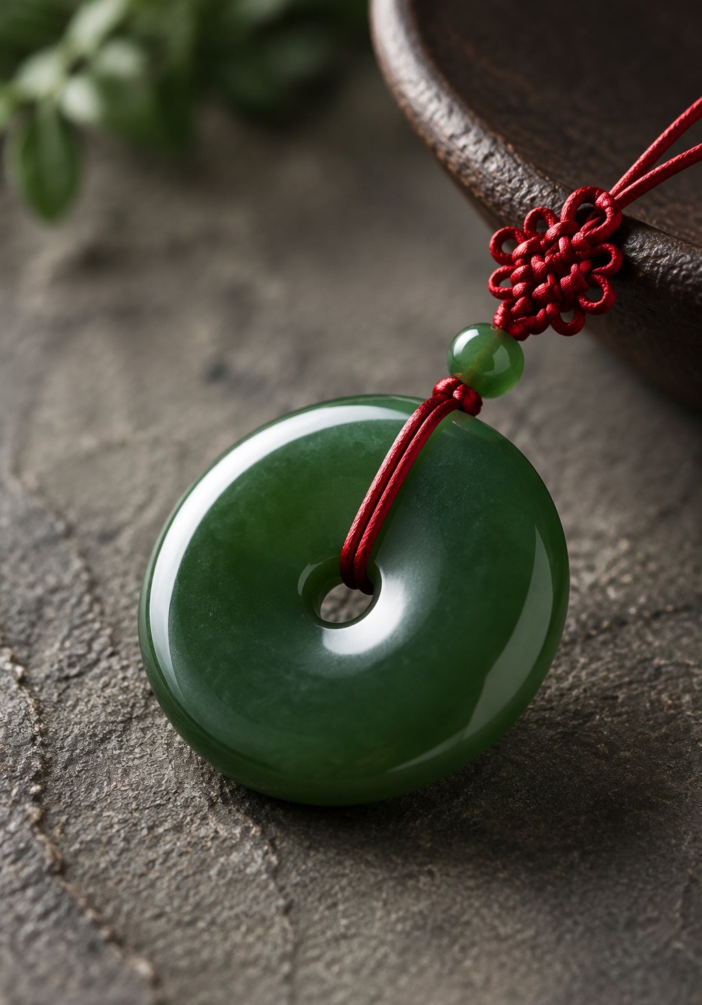 碧玉平安扣 Spinach Green Jade Peace Buckle