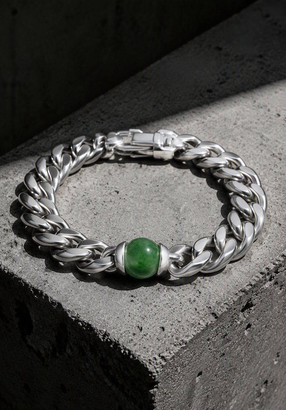 「序列」翡翠銀鏈手鏈 Sequence jade chain bracelet